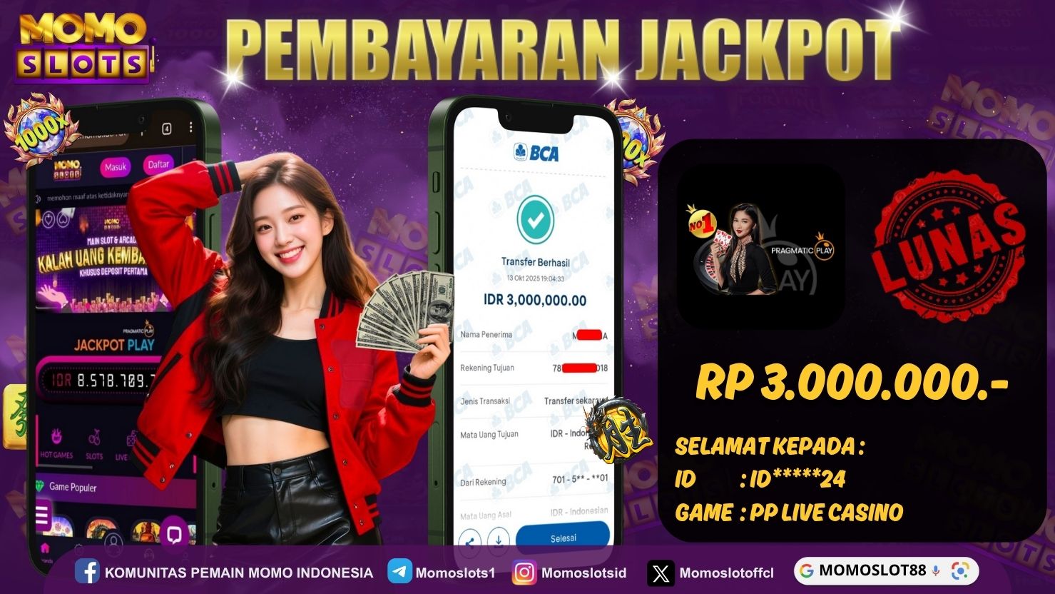 MOMOSLOTS JACKPOT PRAGMATIC PLAY LIVE CASINO